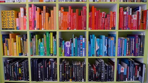 Colour coded shelves