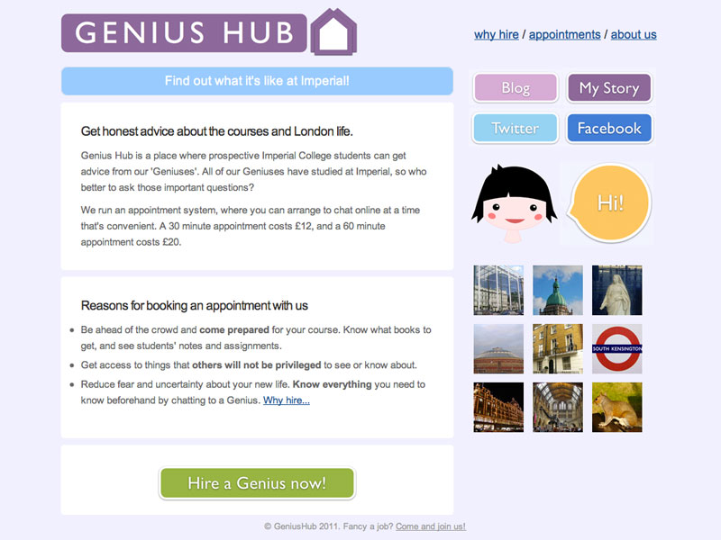 The Genius Hub website